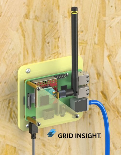 Grid Insight AMR gateway mounted to wall